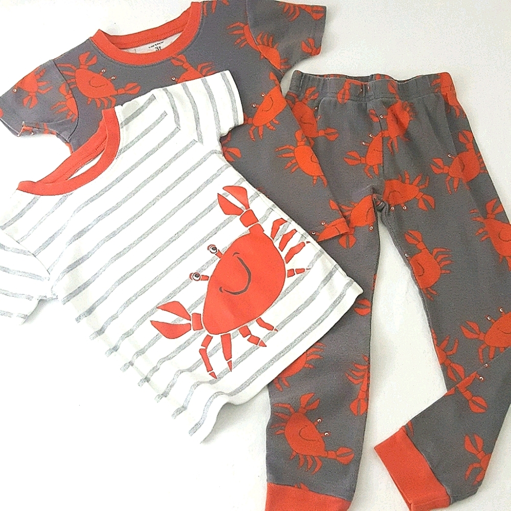 CARTER'S 3 Pc. Crab Pajama Set